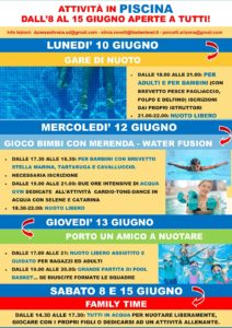 ATTIVITA PISCINA GIUGNO